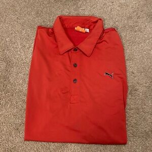 Puma Men's Vibrant Red Polo Shirt